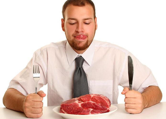 Carnea roșie în dieta unui bărbat